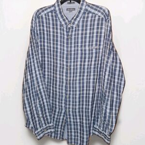 Eddie Bauer blue gray classic fit flannel shirt | Size TXL tall xl